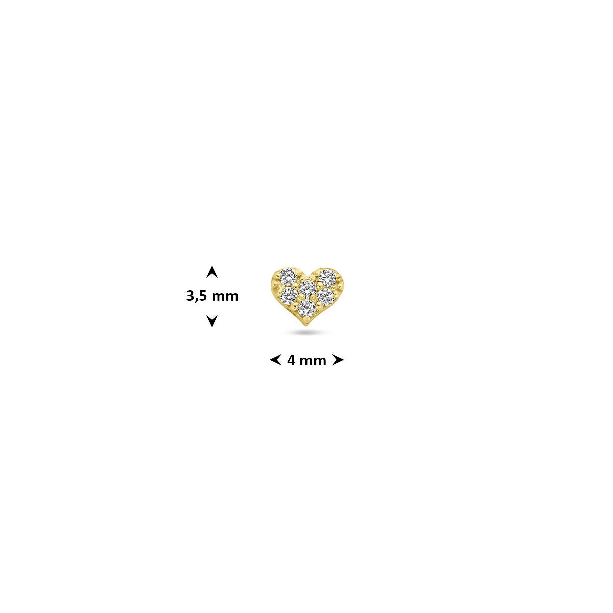 Piercing flat back in oro giallo 9k amore