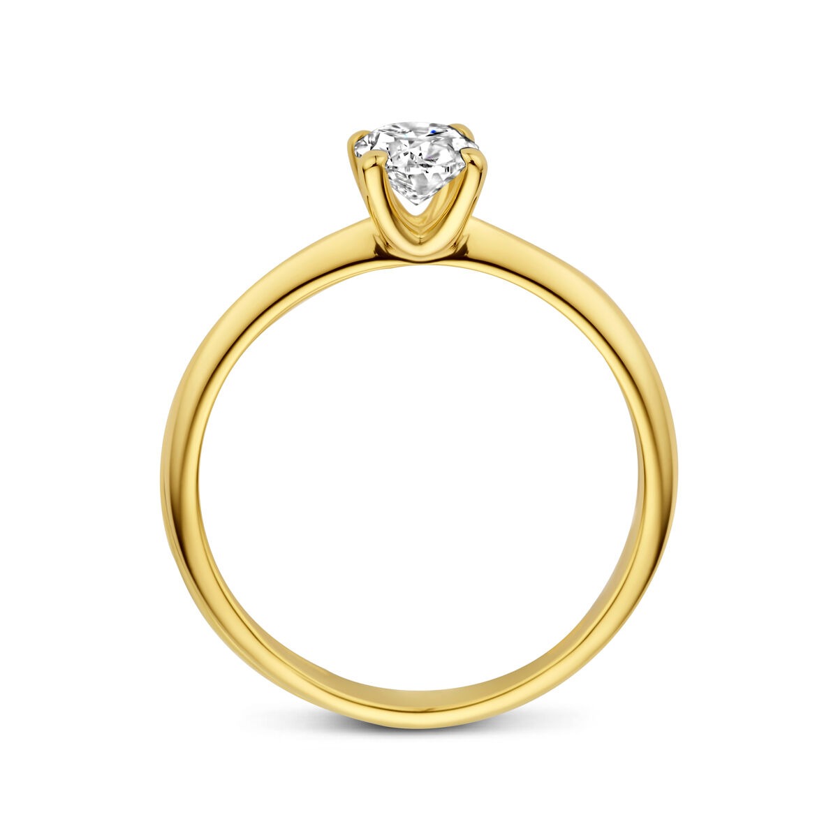 Anello in oro giallo 14k con diamante lab grown – taglio ovale 0.50ct