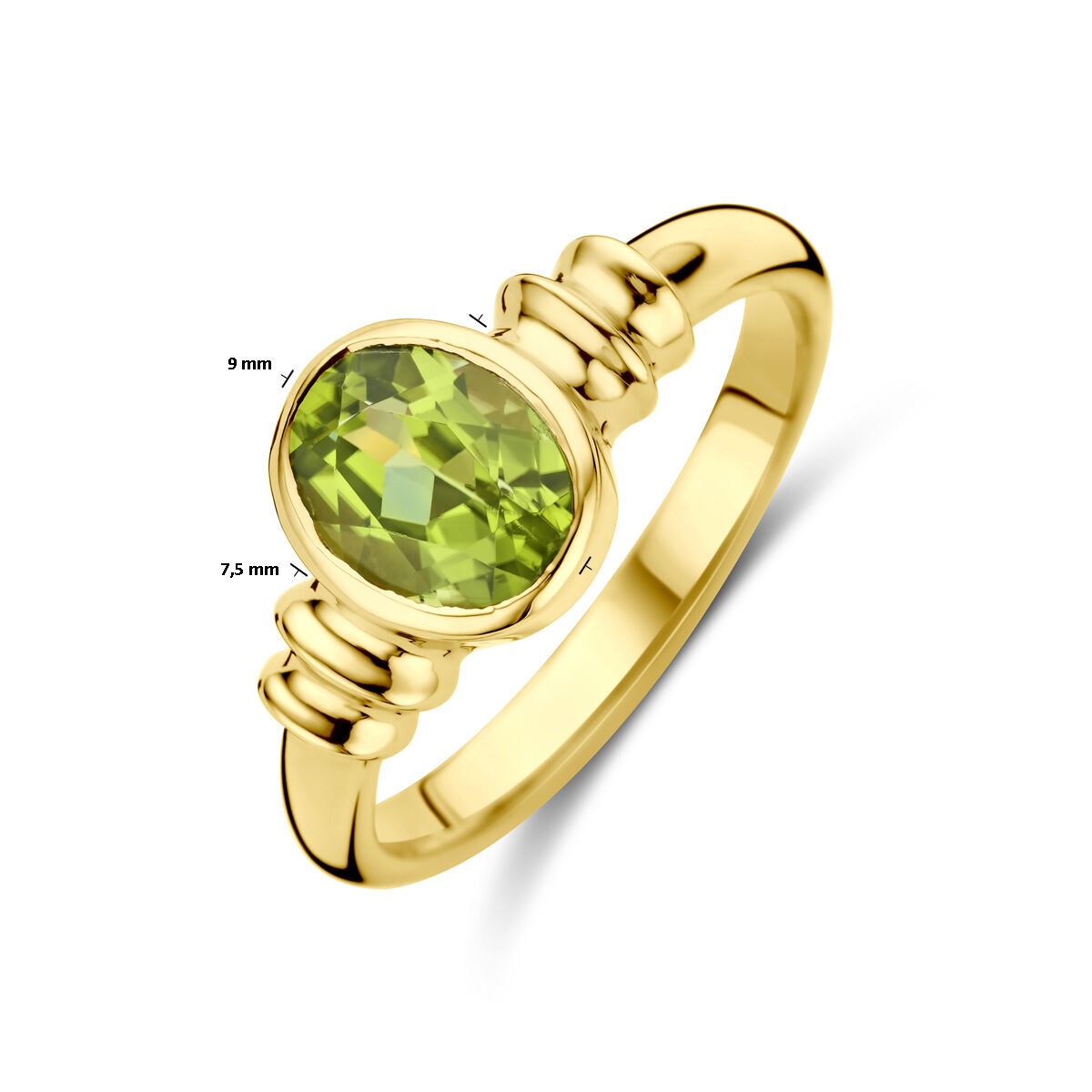 Anello da donna in oro – 14k con peridoto a taglio ovale