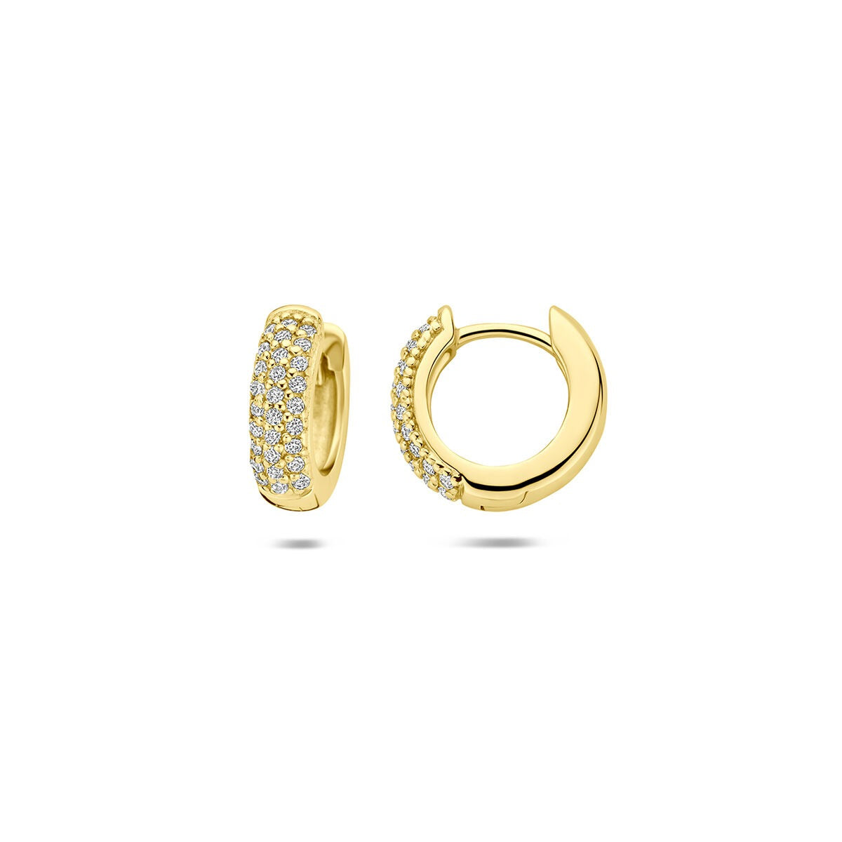 Orecchini a cerchio in argento 925 dorato con zircone