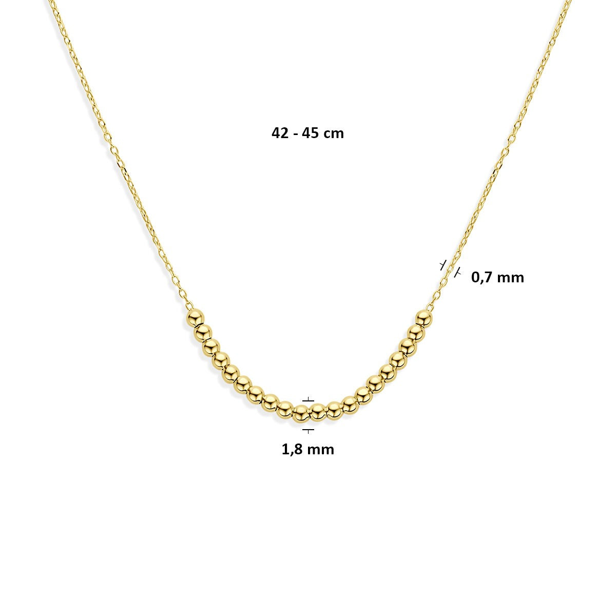 Collana in oro giallo 14k con palline