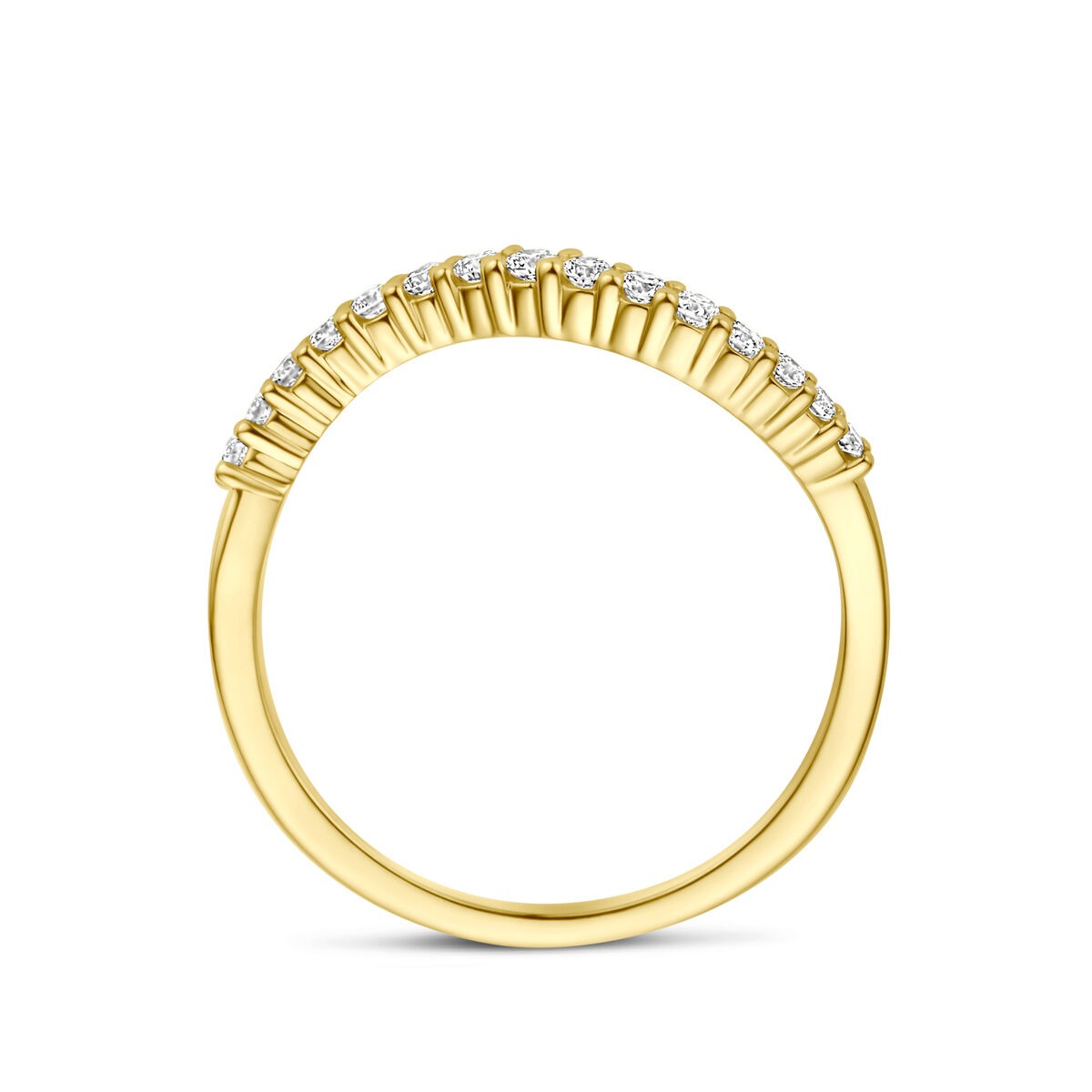 Anello Alliance in Oro Giallo 14k con Diamante 0,21 ct