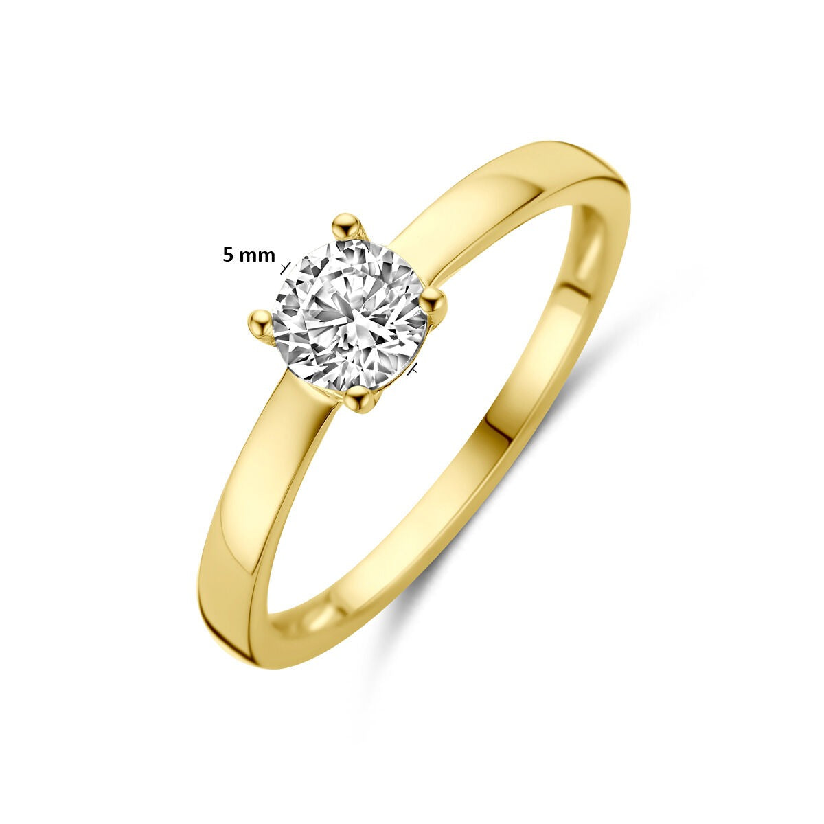 Anello in argento 925 dorato giallo con zirconi