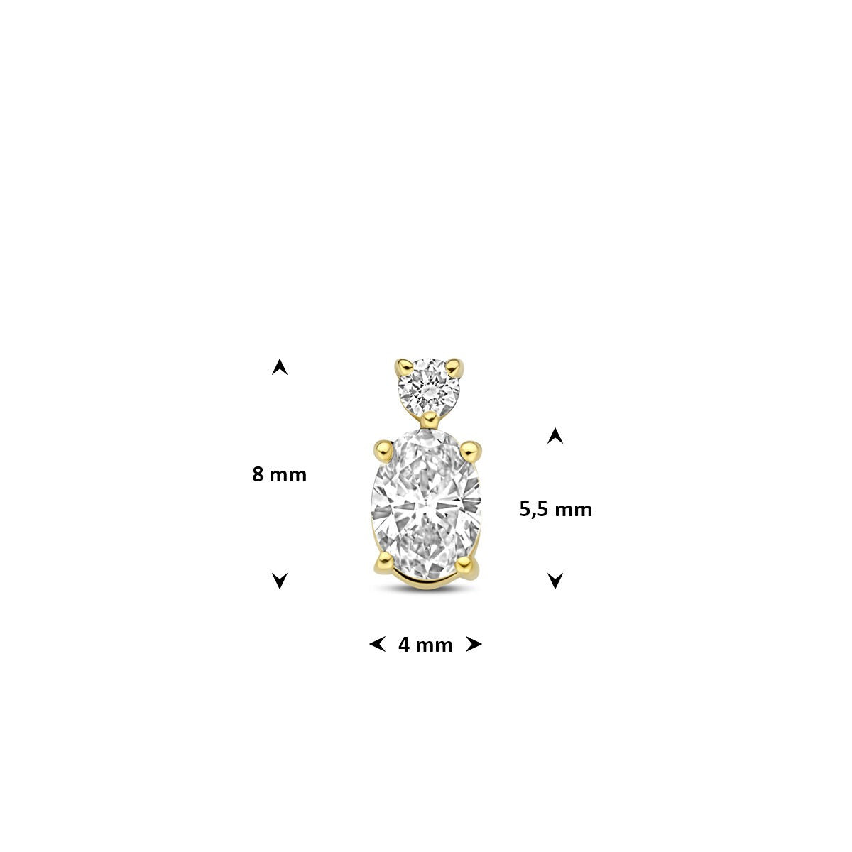 Ciondolo in oro giallo 14k con diamante lab grown