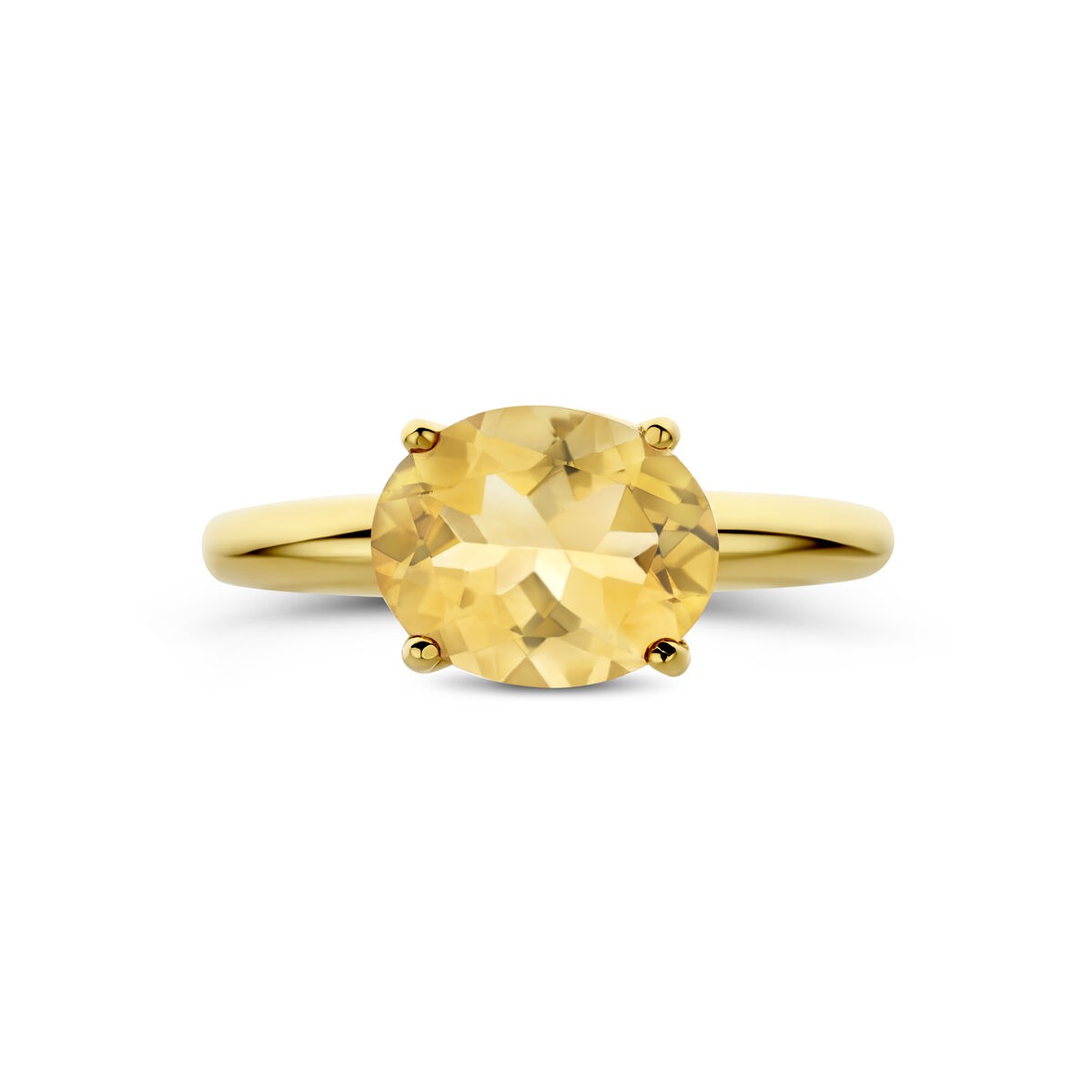 Anello in oro giallo 14k con citrino