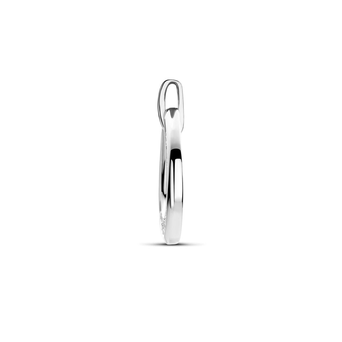 Ciondolo in argento rodiato con zirconia in incastonatura entourage