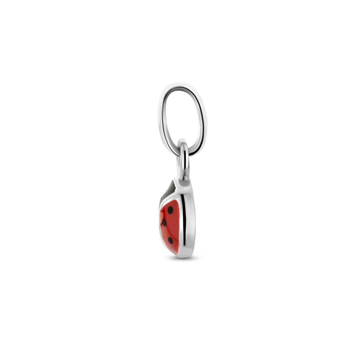 Ciondolo per bambini in argento 925 rodiato a forma di coccinella