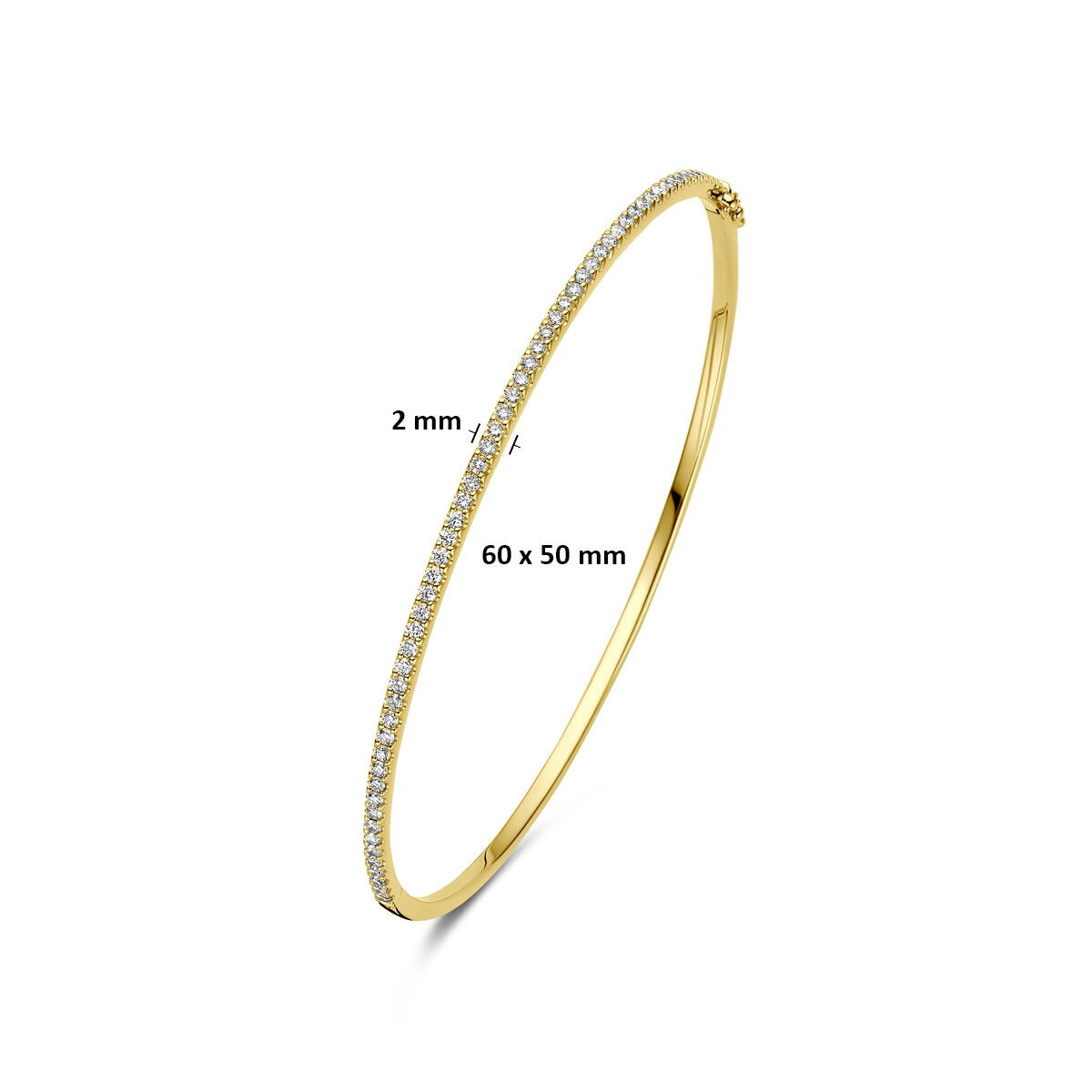 Bracciale rigido in oro giallo 14k con diamante