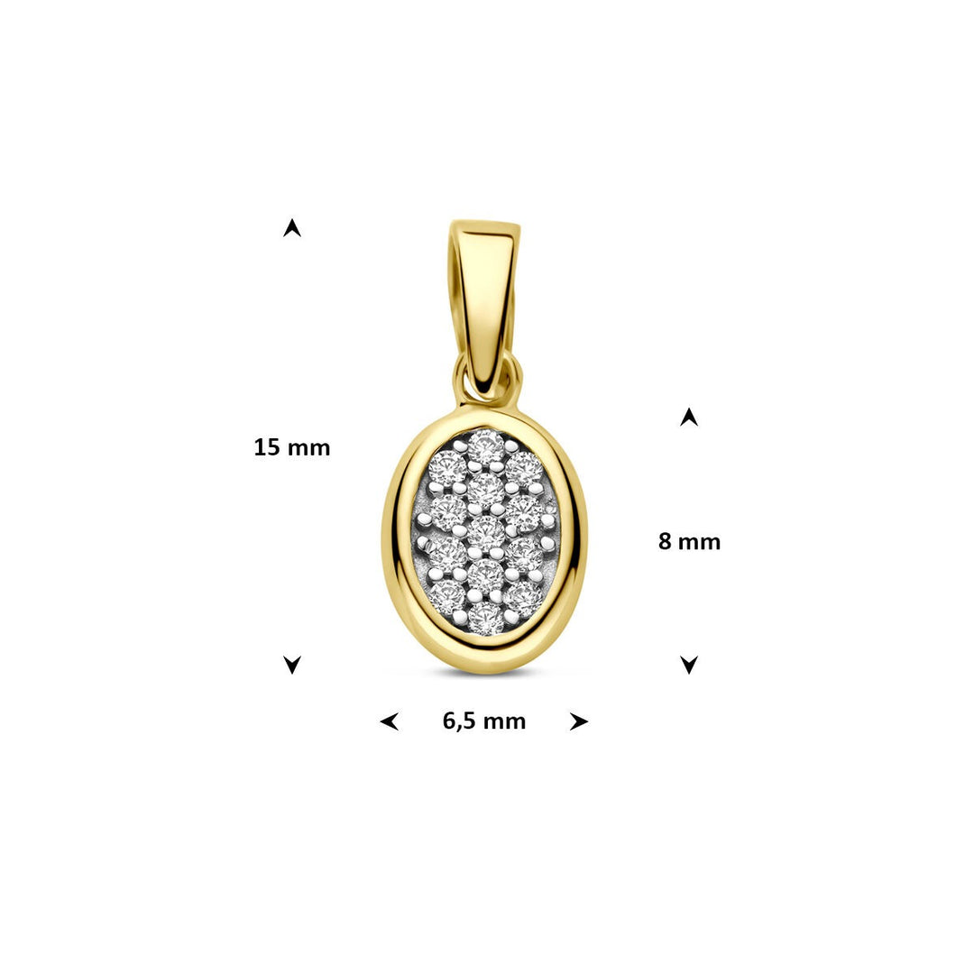 14k Geelgouden Ketting met Hanger Zirkonia