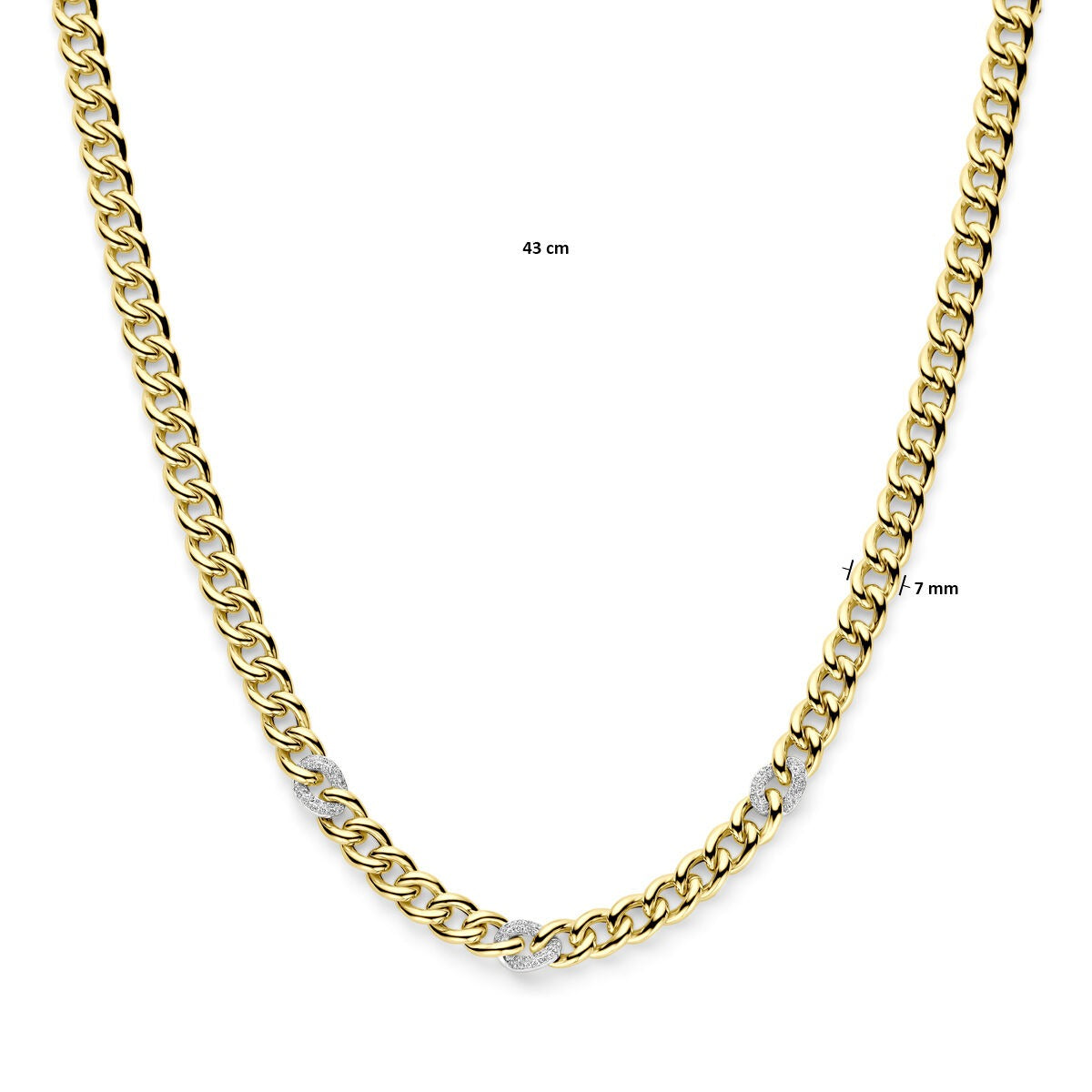 Collana bicolore in oro giallo e bianco 14k con diamante