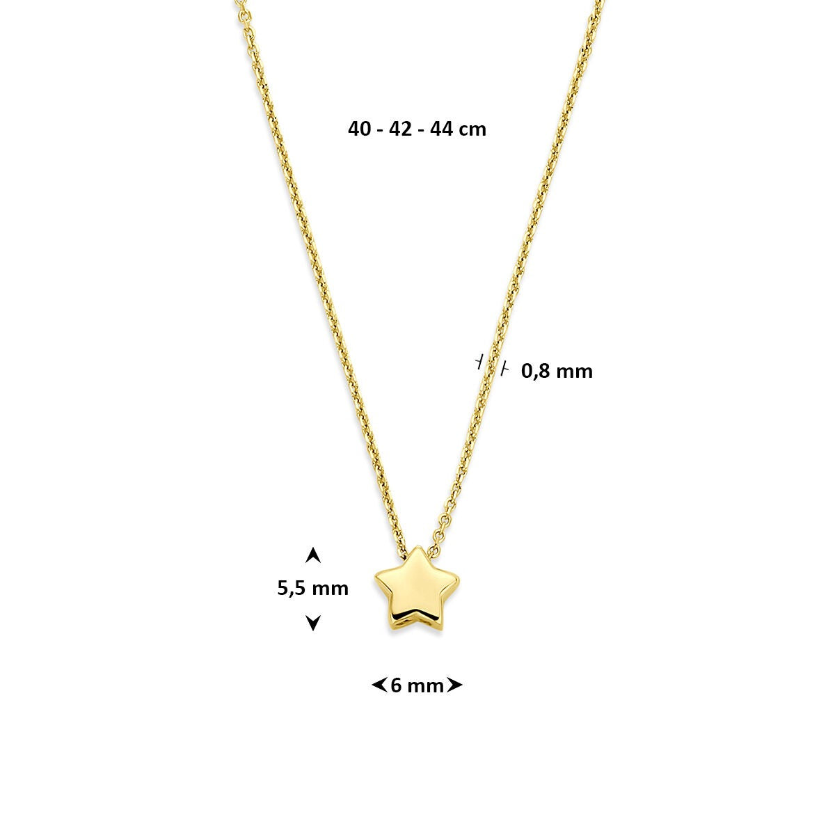 Collana in Oro Giallo 14k con stella
