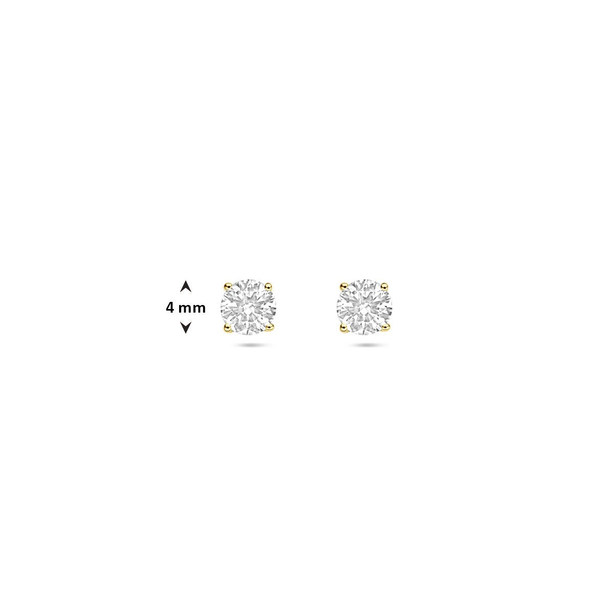 Orecchini a bottone in oro giallo 14k con diamante lab grown 0.50ct