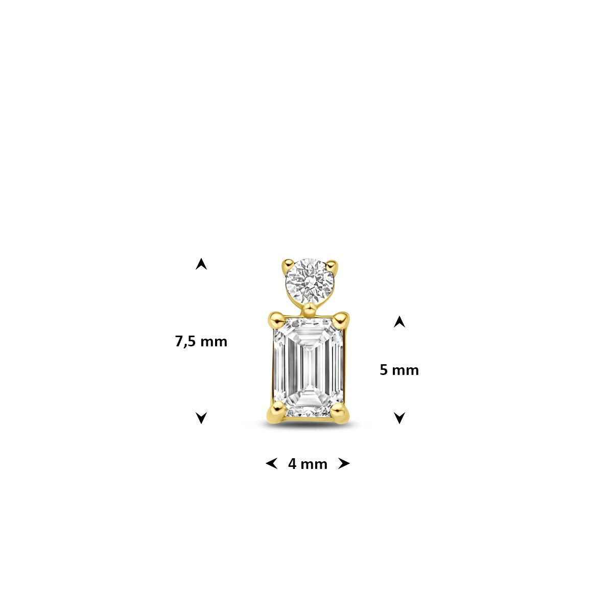 Ciondolo in oro giallo 14k con diamante lab grown 0,33 ct