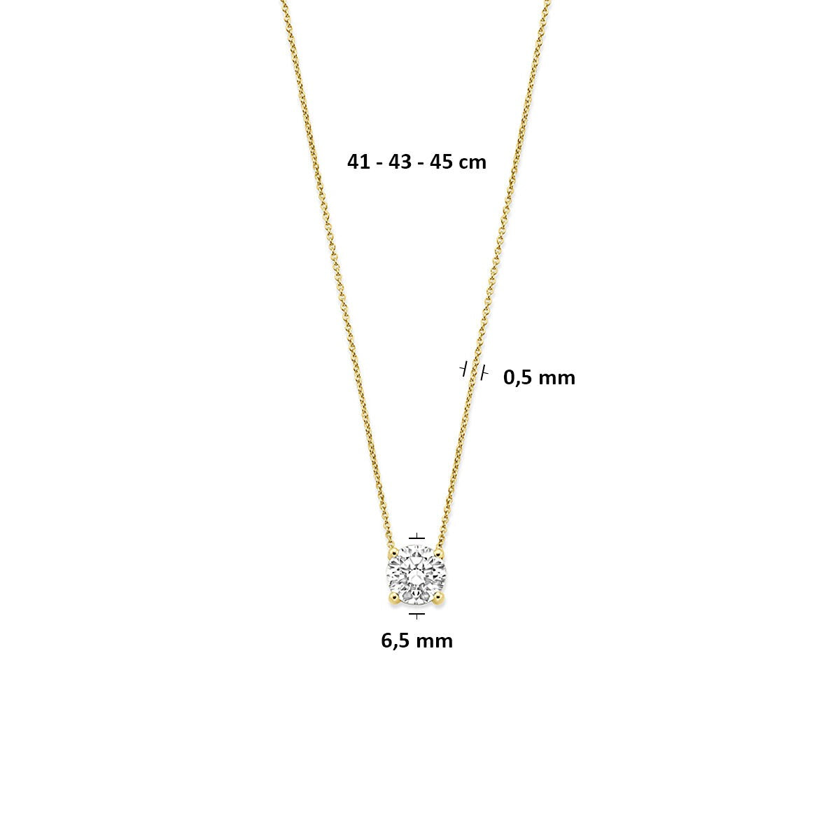 Collana in oro giallo 14k con diamante lab grown da 1.00 ct
