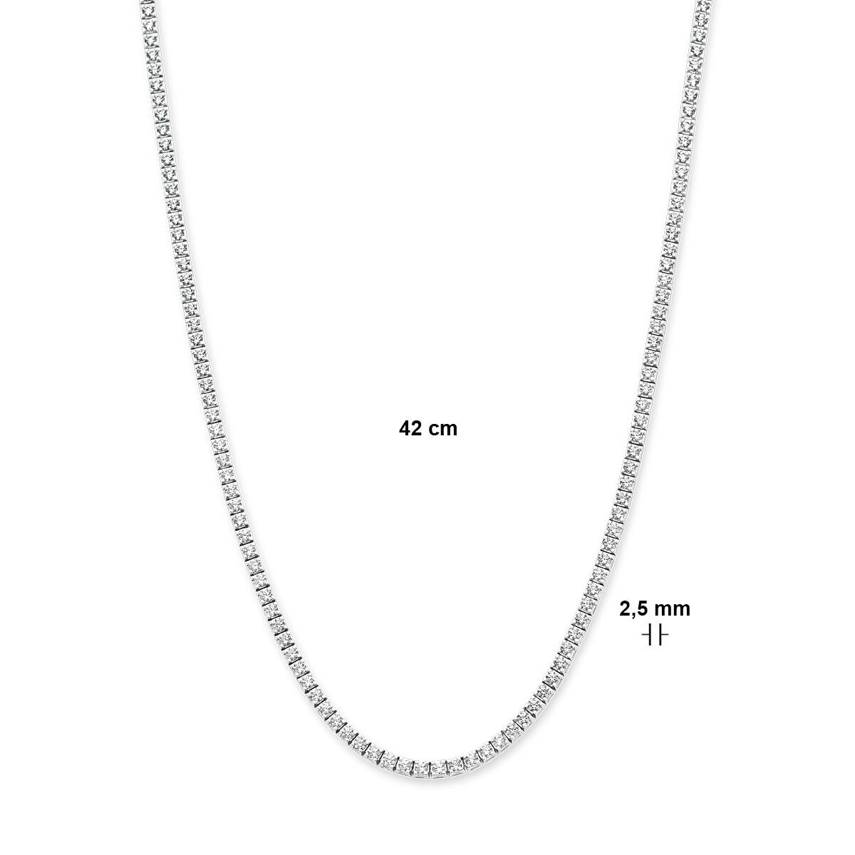 Collier tennis in oro bianco 14k con diamanti lab grown – 5.00ct
