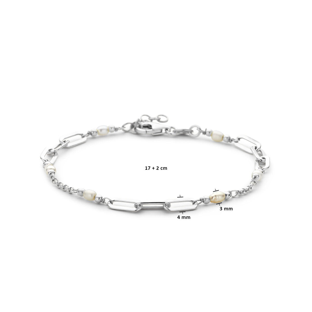 Bracciale in argento con perle d'acqua dolce – argento 925 rodiato