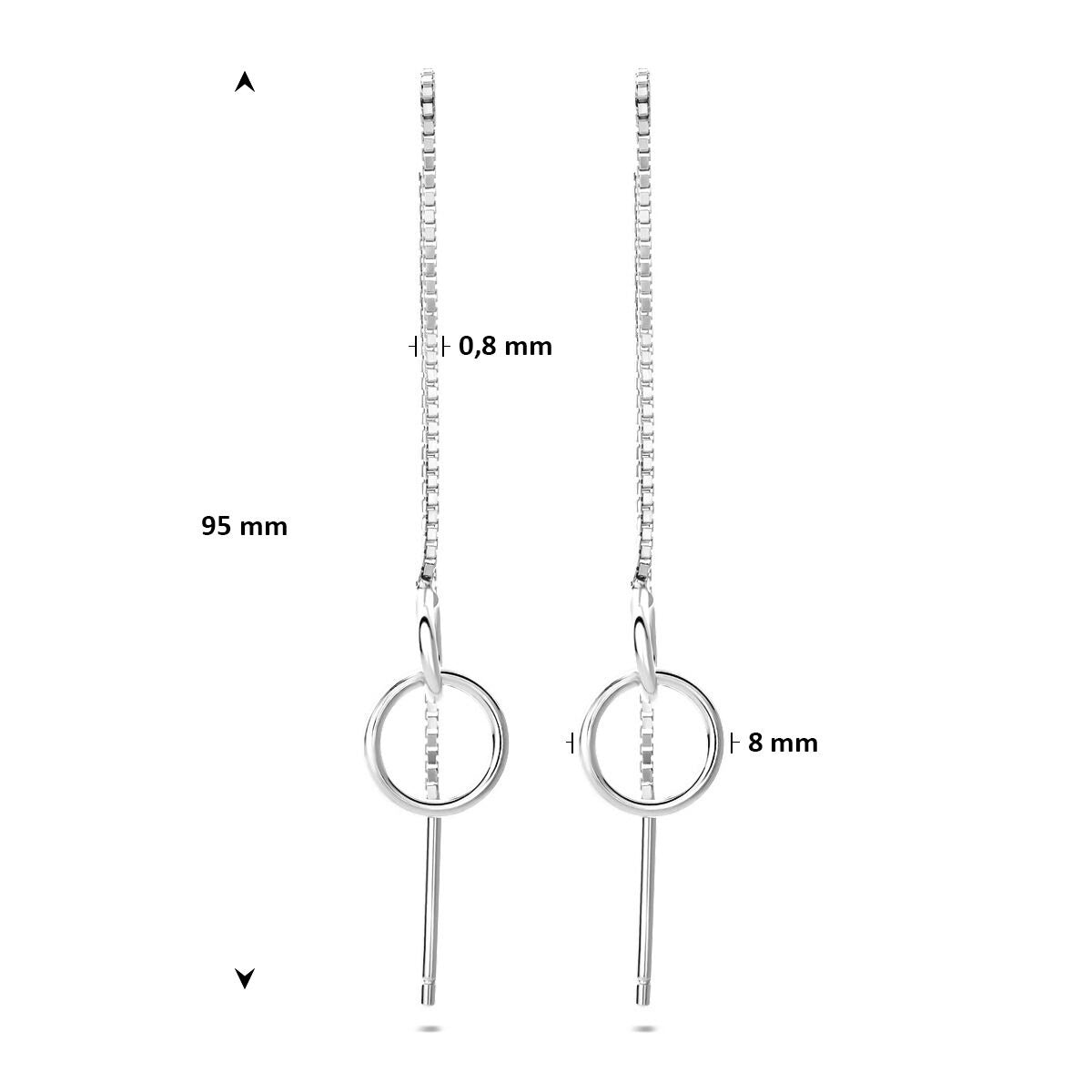 Orecchini pull-through in argento rodiato