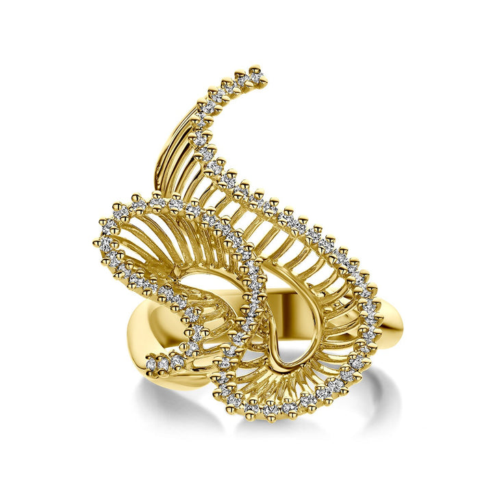 14k Geelgouden ring met diamant