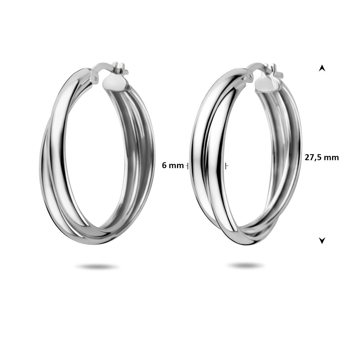 Orecchini a cerchio in argento 925 rodiato