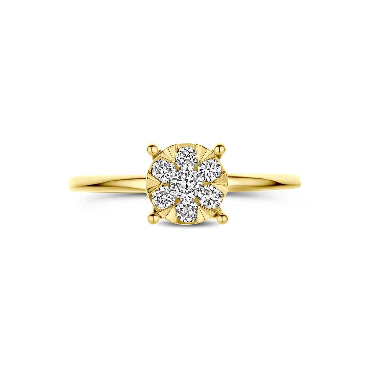 Anello in oro giallo 14k con diamante lab grown