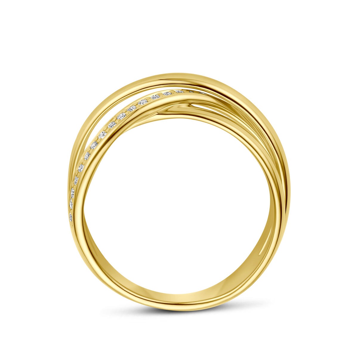Anello Alliance in oro giallo 14k con diamante 0,15 ct
