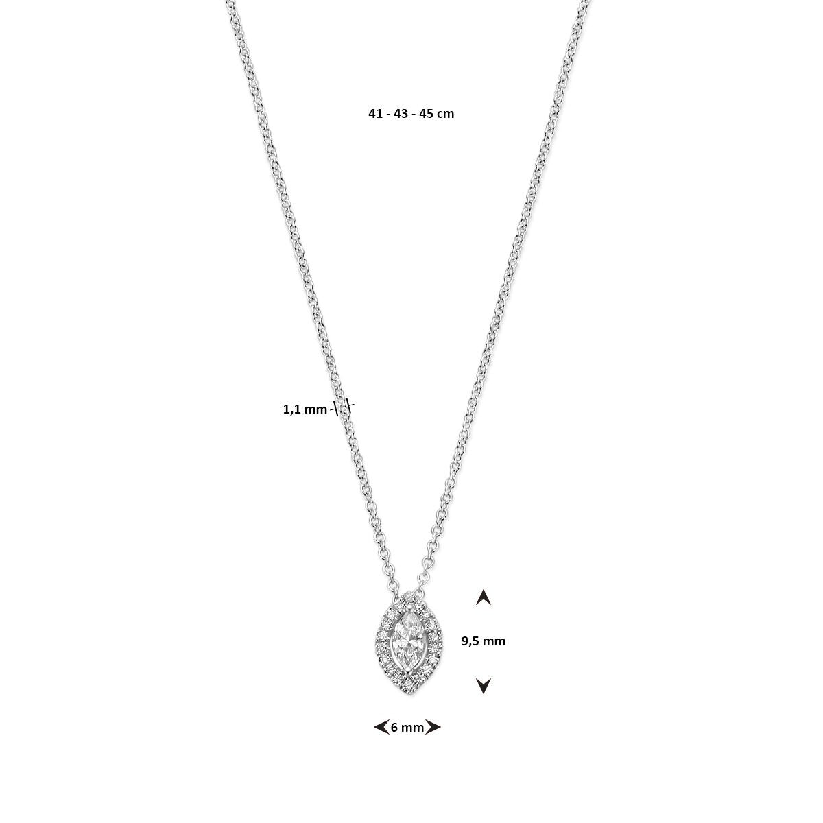 Collana in Oro Bianco 14k con Diamante