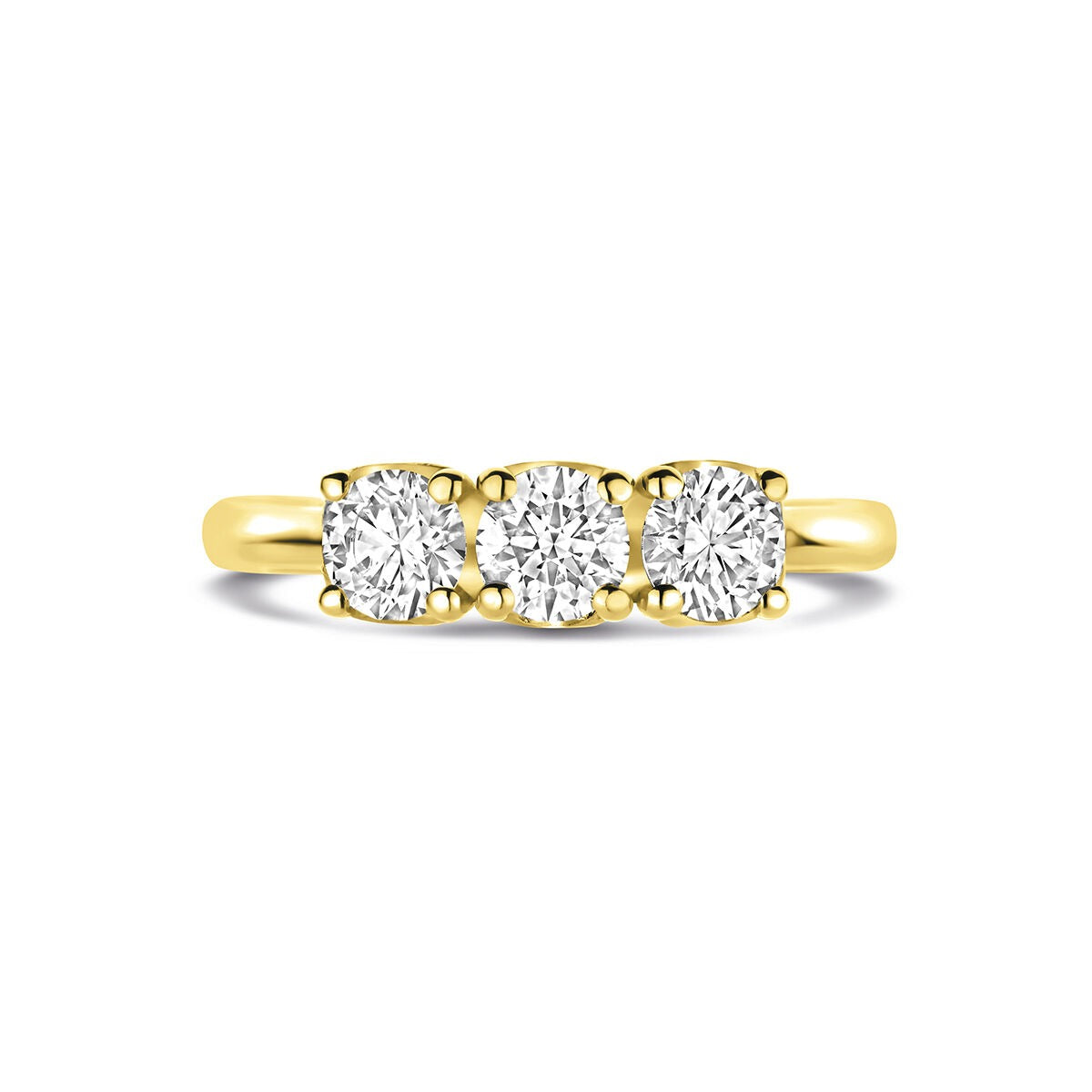Anello da donna in oro giallo 14k con diamante lab grown da 0.90ct