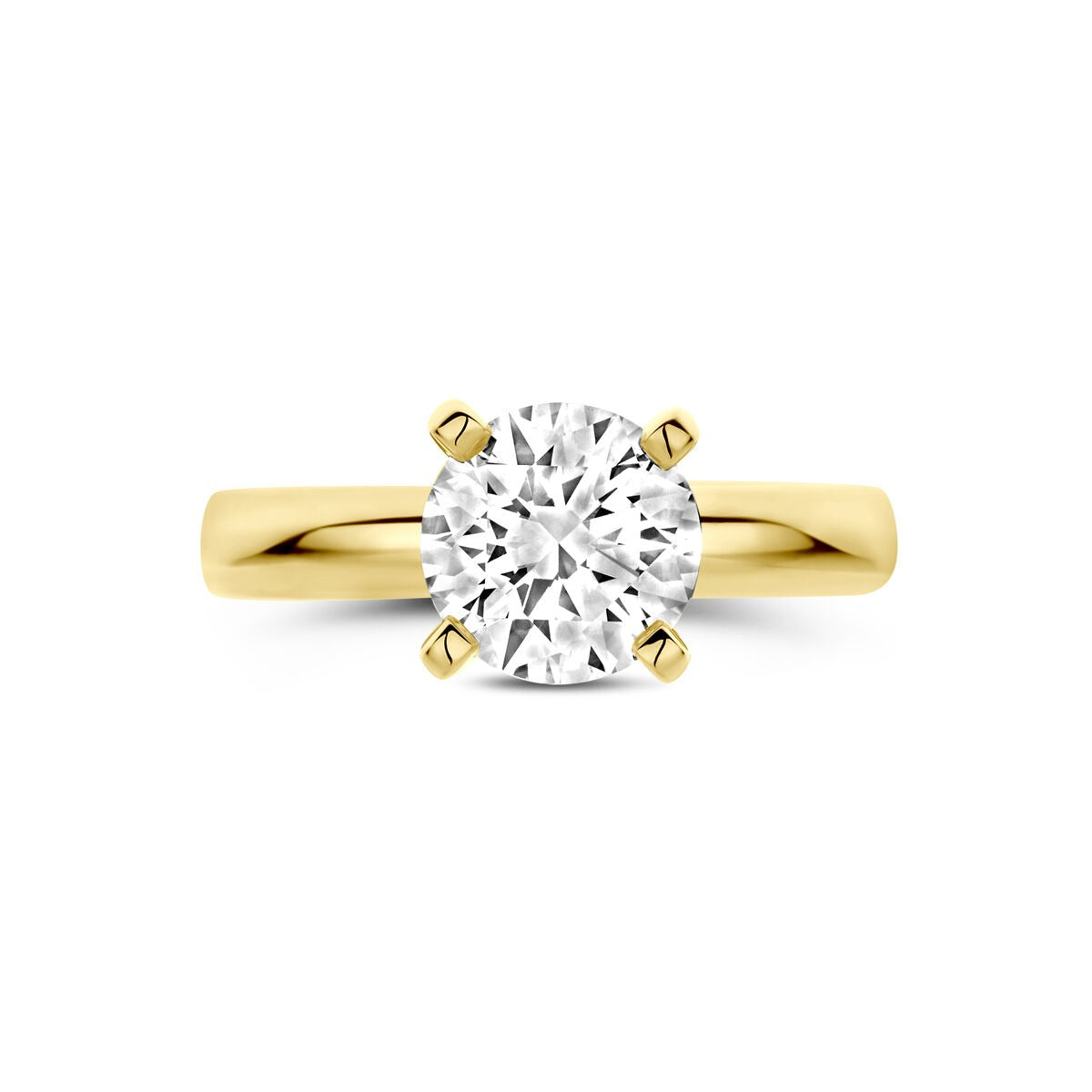 Anello in oro giallo 14k con diamante lab grown 2.00ct
