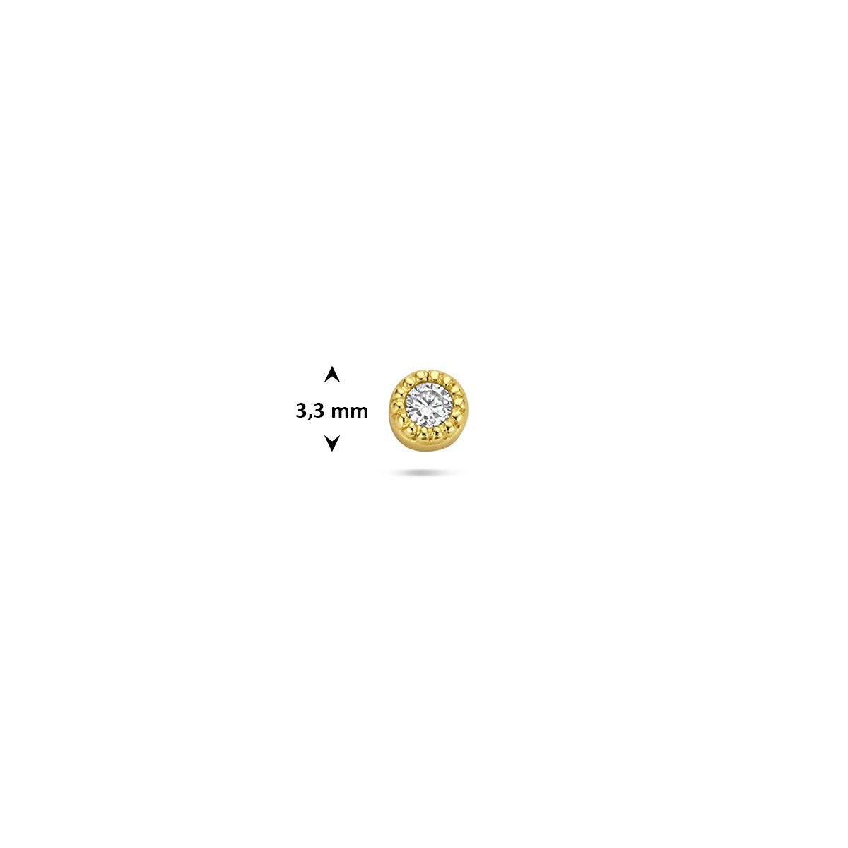 Piercing flat back in argento 925 dorato con zirconia rotonda