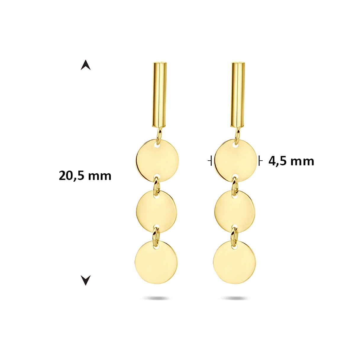 Orecchini pendenti in oro giallo 14k da donna