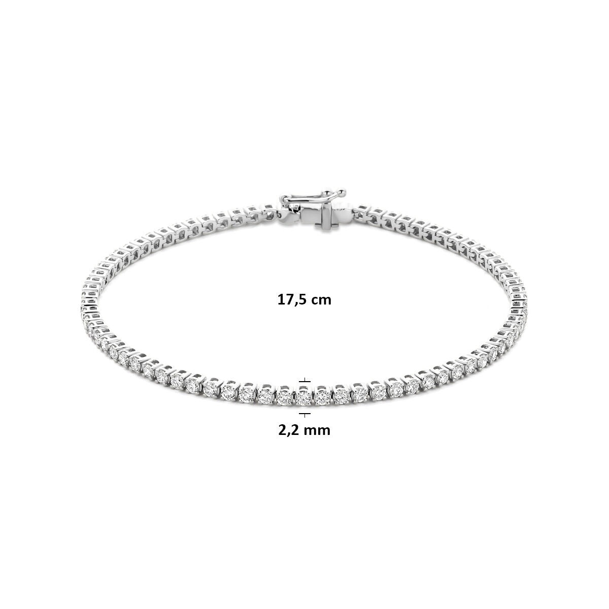 Bracciale tennis in oro bianco 14k con diamante lab grown
