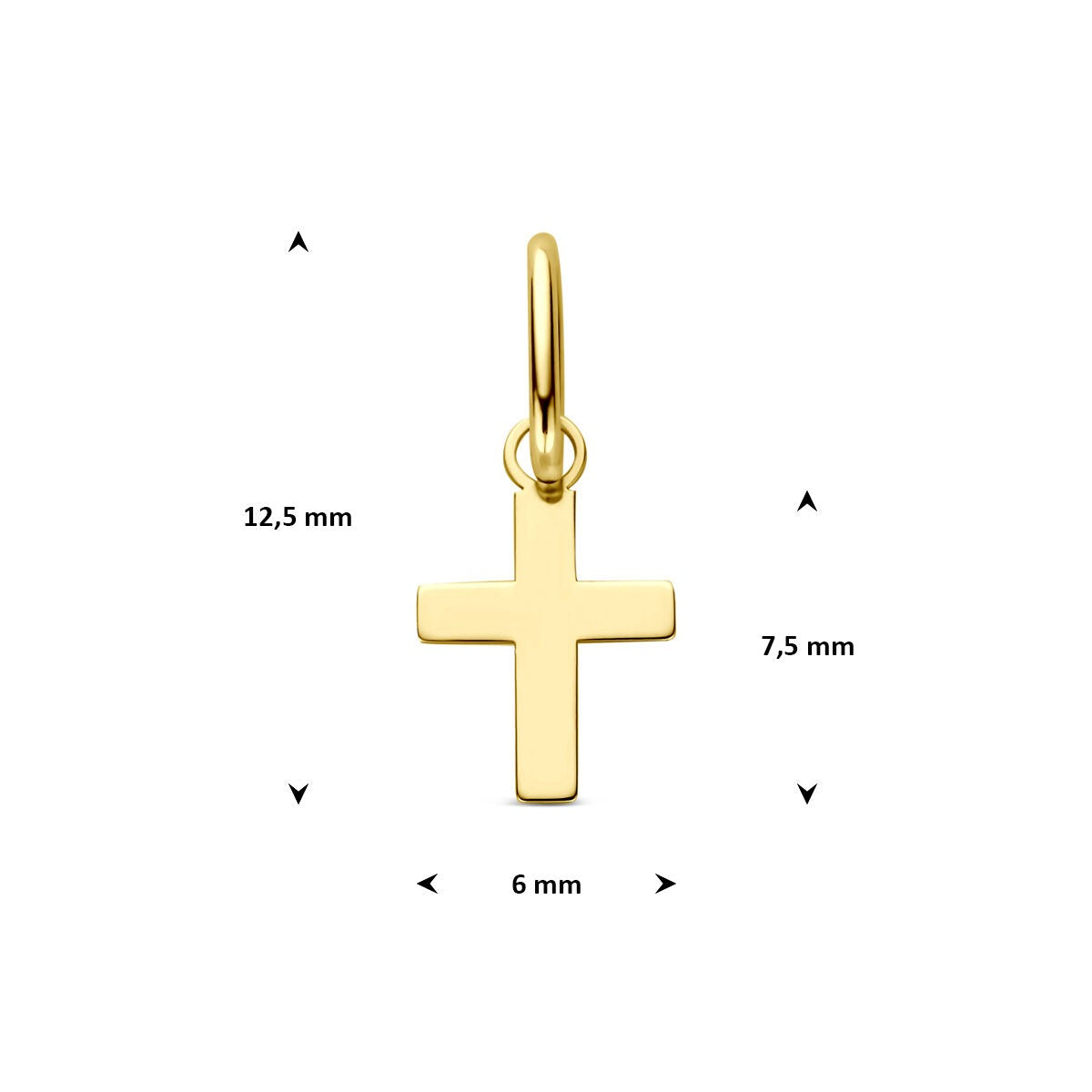 Ciondolo croce in oro giallo 14k