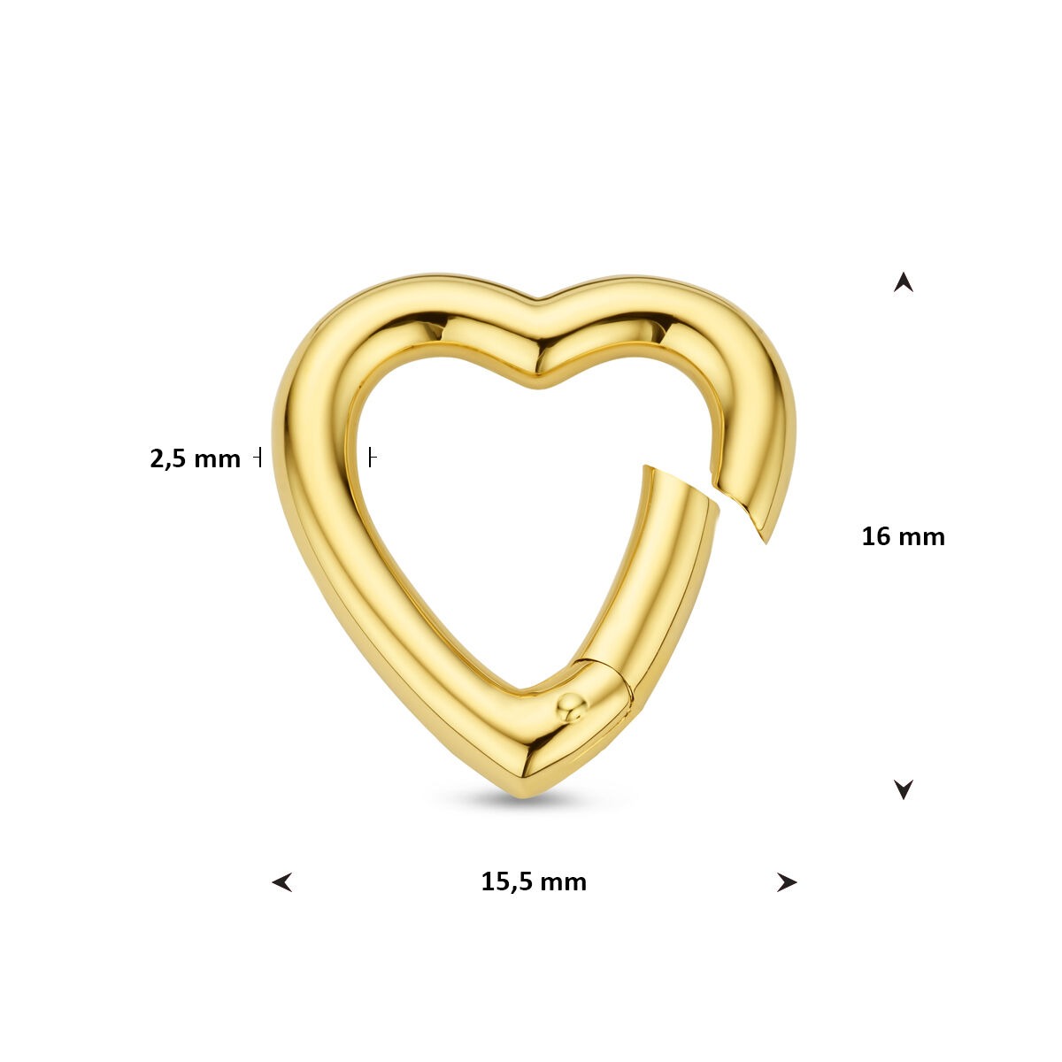 Connettore Cuoricino in Oro Giallo 14k