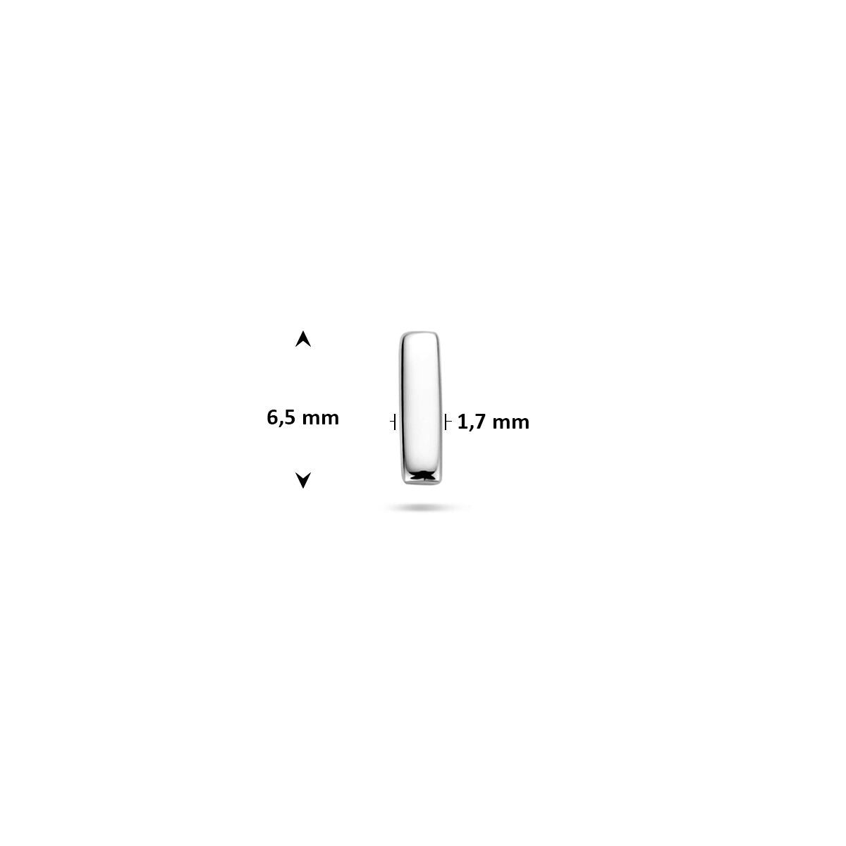 Piercing flat back in argento rodiato a forma di barretta