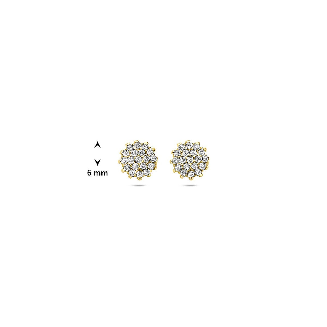 14k Geelgouden oorknoppen met lab grown diamant