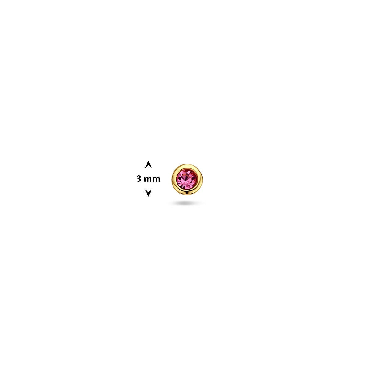 Piercing flat back in argento 925 placcato oro con strass rosa