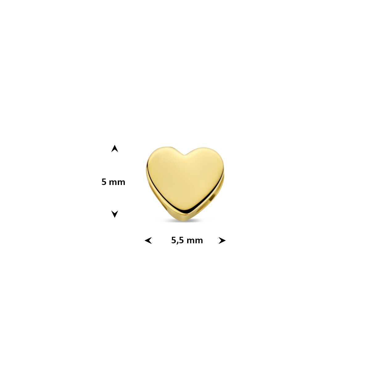 Ciondolo a forma di cuore in oro giallo 9k