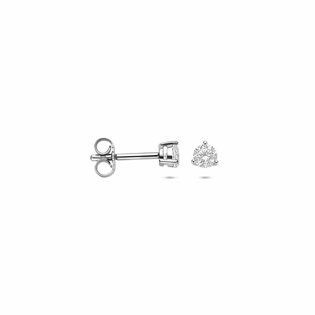 Zilveren oorknopjes met zirkonia – gerhodineerd 925 zilver