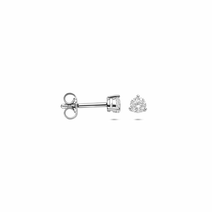 Zilveren oorknopjes met zirkonia – gerhodineerd 925 zilver