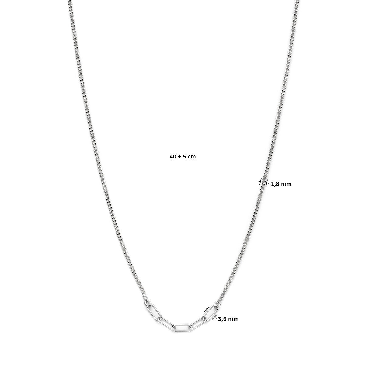 Collana in argento – argento 925 rodiato con doppio spessore di maglia