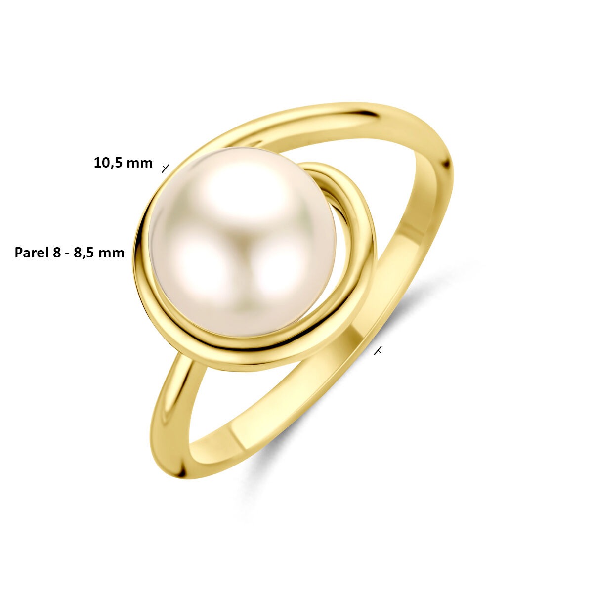 anello in oro giallo 14k con perla