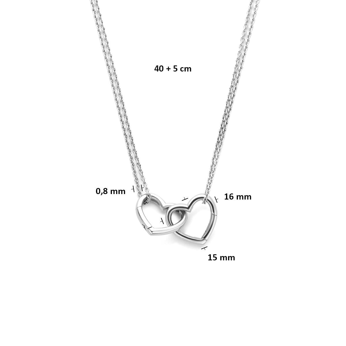 Collana dell'amicizia in argento con cuoricini – argento 925 rodiato