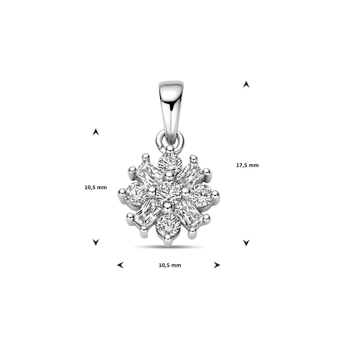 Ciondolo in argento con zirconia – argento 925 rodiato