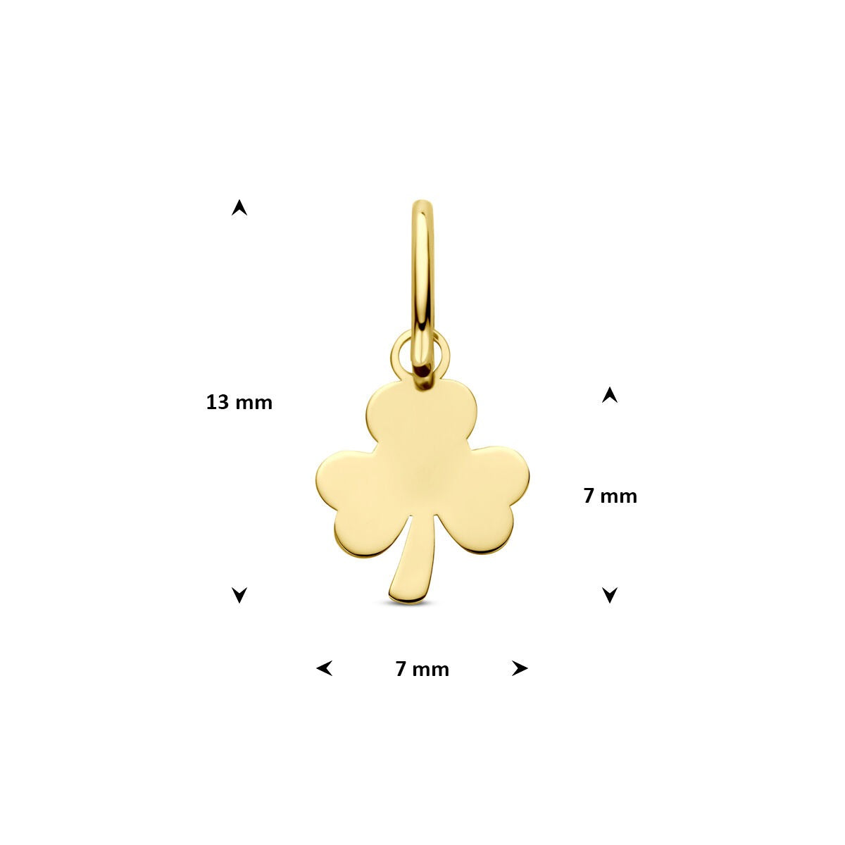 Collana in Oro Giallo 14k con Ciondolo Quadrifoglio