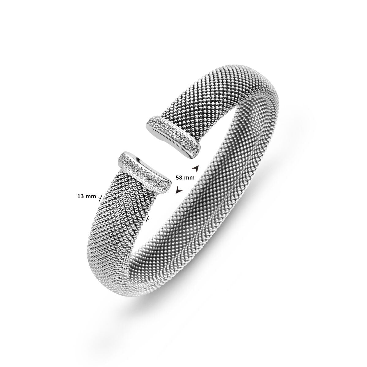 Bracciale rigido da donna in argento – bracciale rigido rodiato