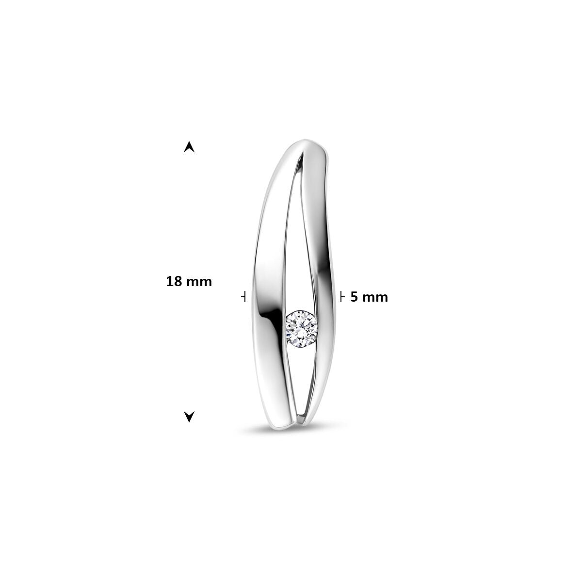 Ciondolo in Argento da Donna con Diamante Lab Grown – Rodiato 18 mm