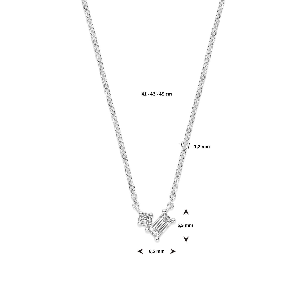 Collana da donna in oro bianco – collier 14k con diamante