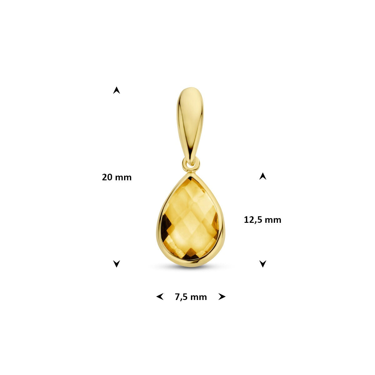 ciondolo in oro giallo 9k con citrino