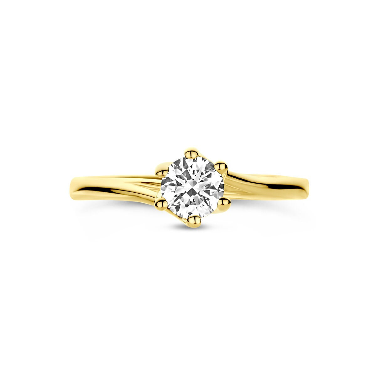 Anello in oro giallo 14k con diamante lab grown da 0.50ct