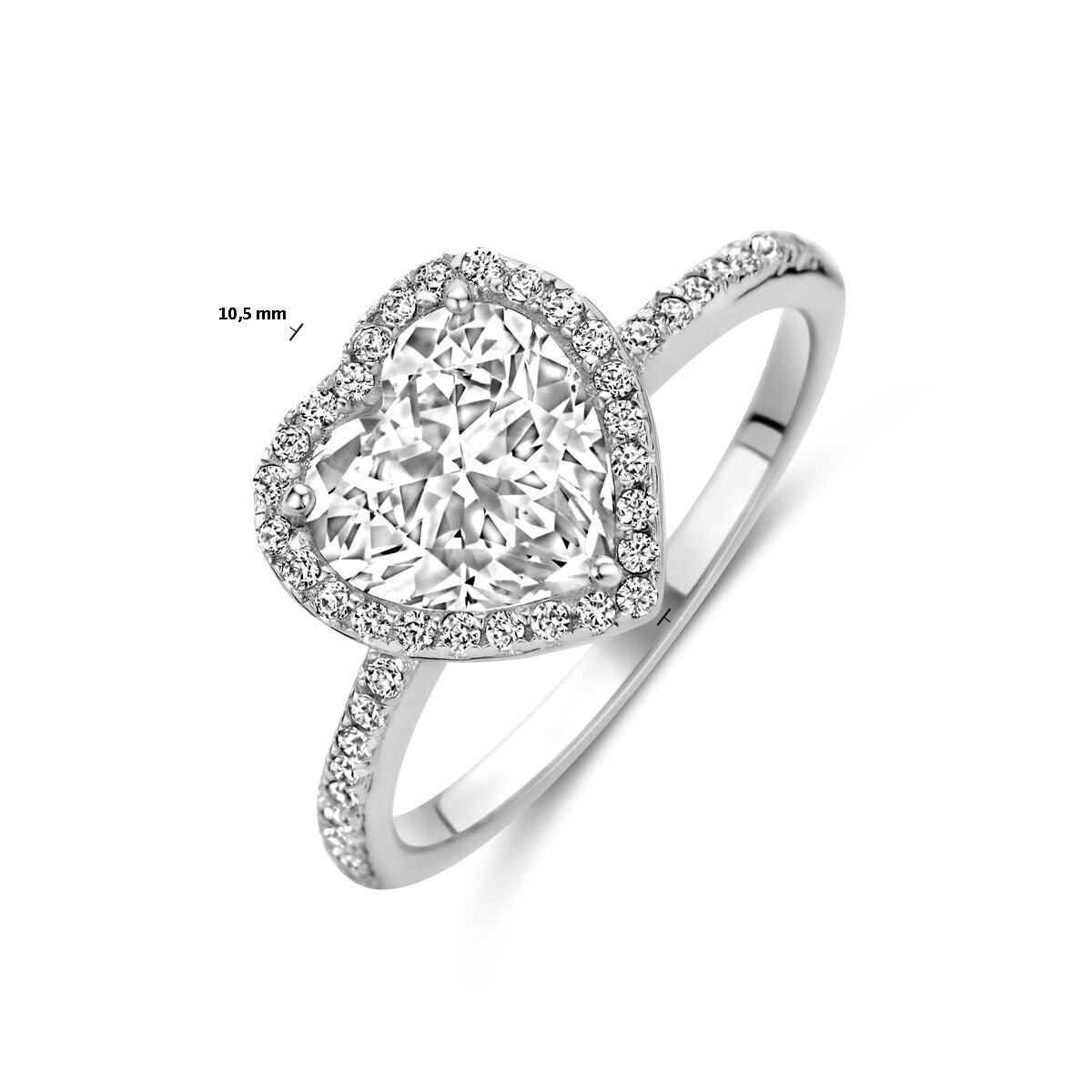 Anello da donna in argento – forma di cuore con zirconia